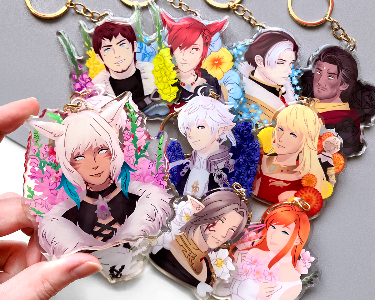 FFXIV Floral Keychains