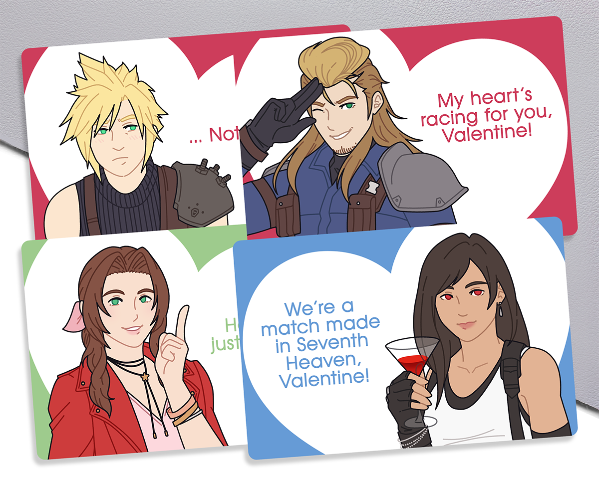 FFVII Valentine&#39;s Cards